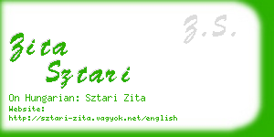 zita sztari business card